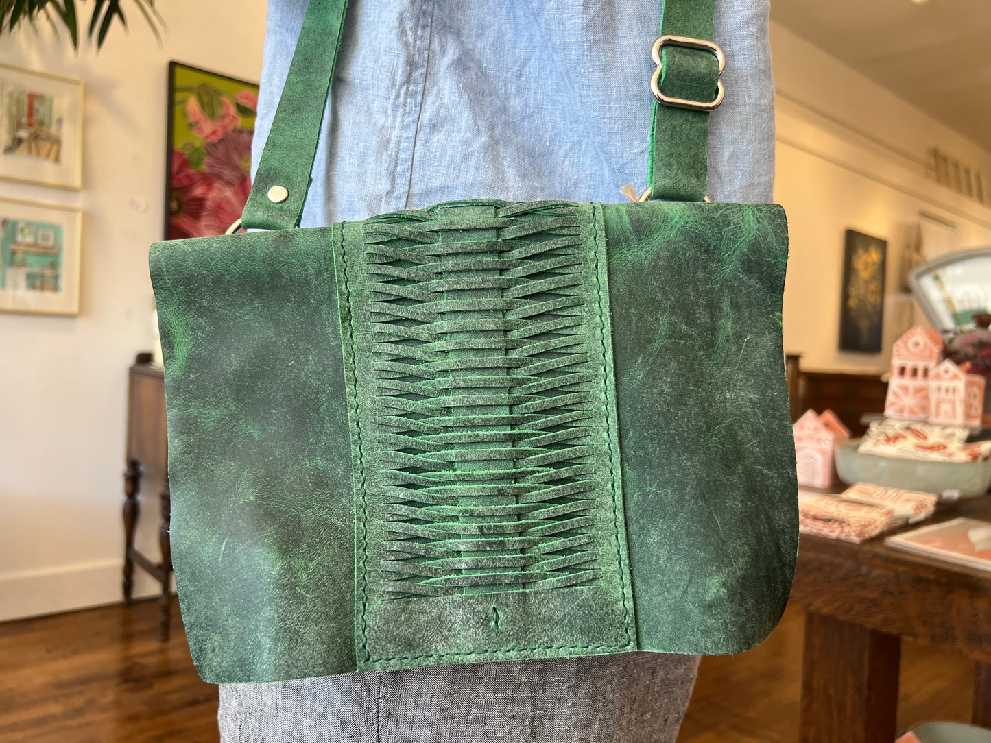 Woven Crossbody - Green