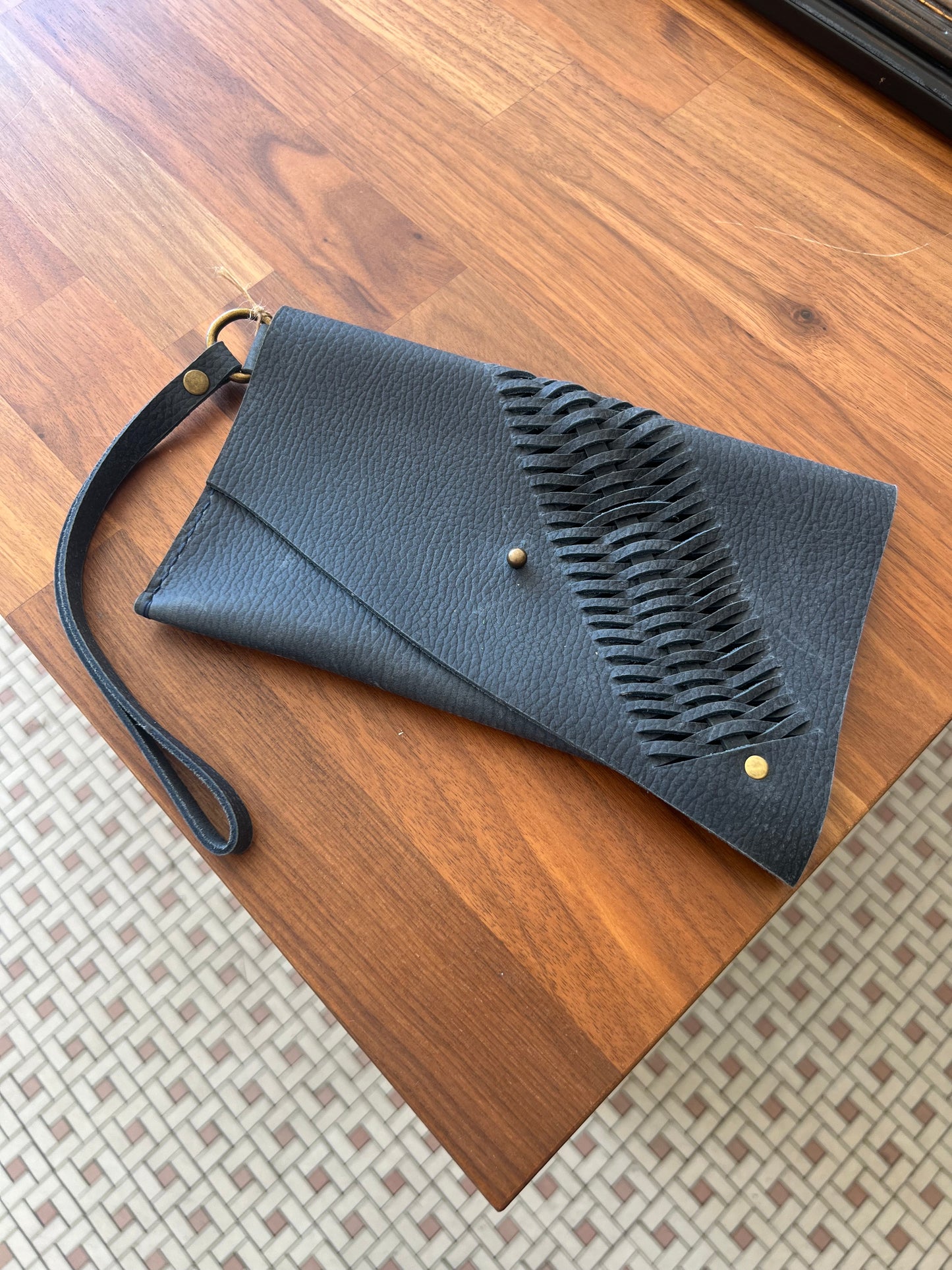 Woven Wristlet - Navy