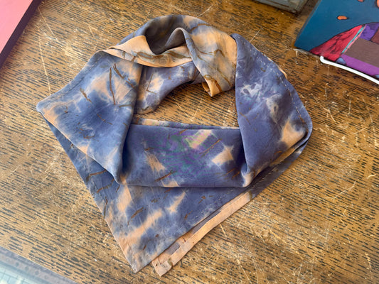 Silk Scarf - Pink and Blue