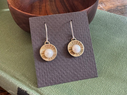 Brass and Pearl Dangles