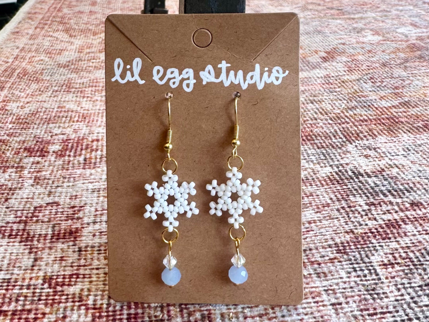 White Snowflake Earrings