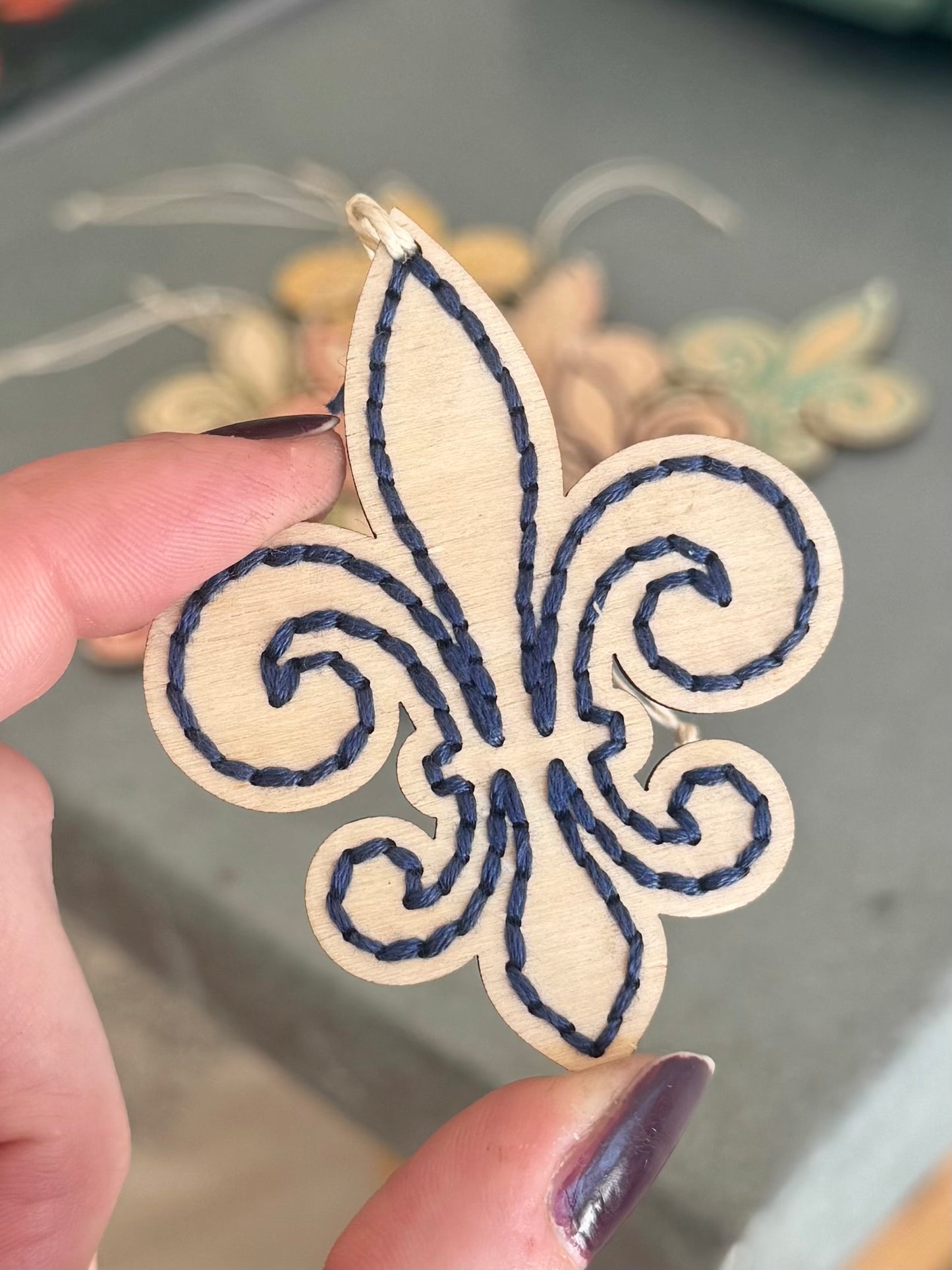 Embroidered Fleur de Lis Ornament