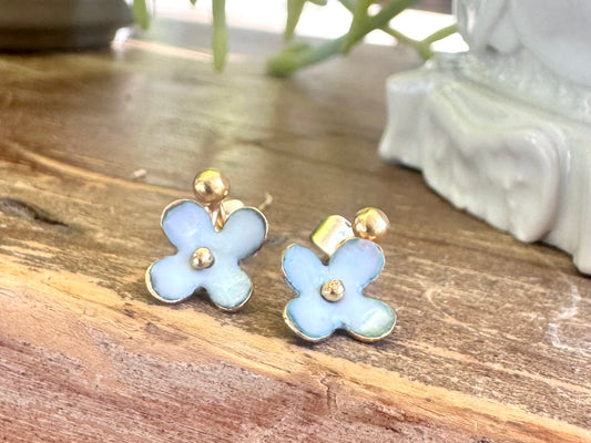Rivet Stud Earrings - Powder Blue