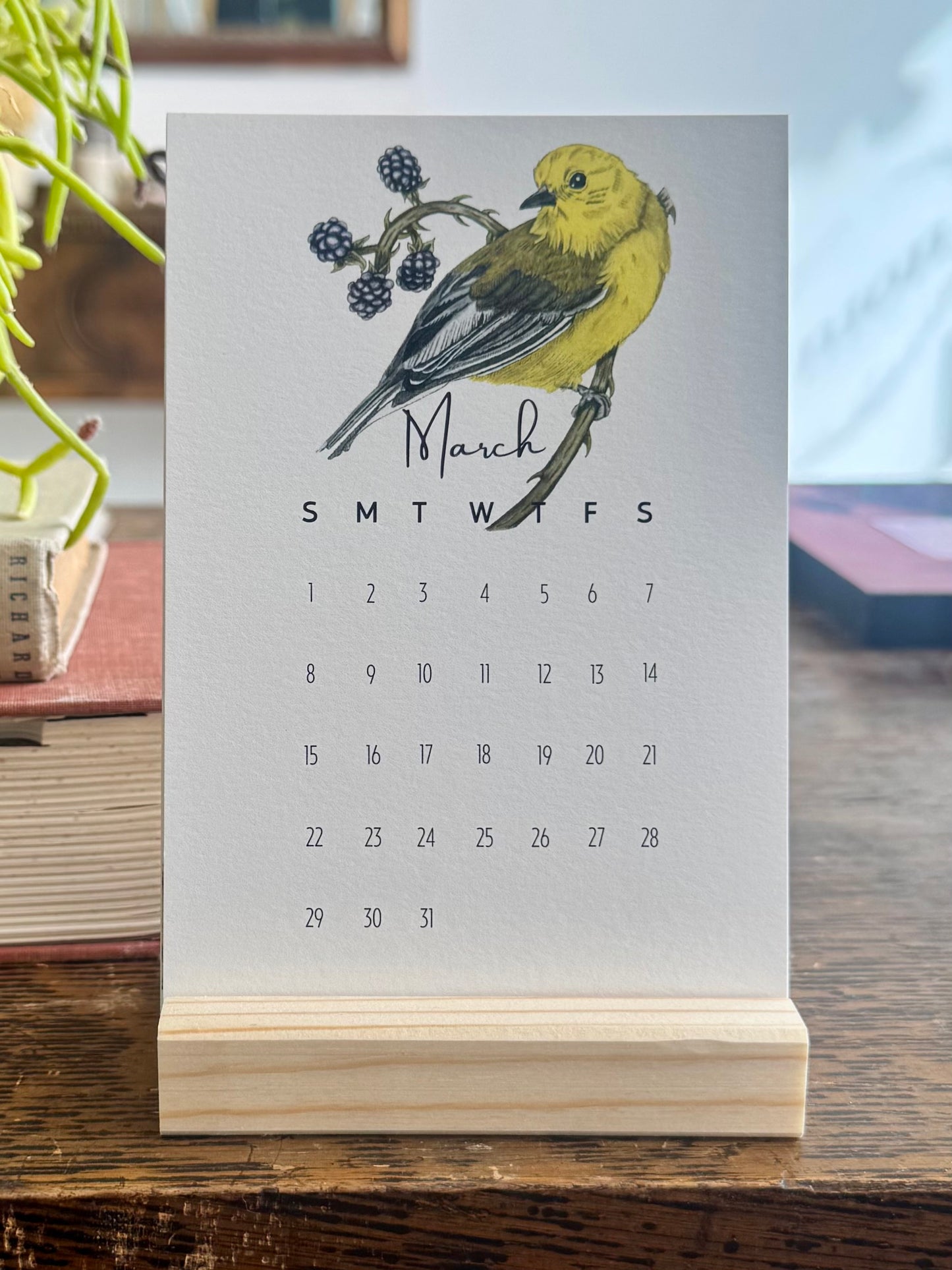 Watercolor Bird Mini Desk Calendar
