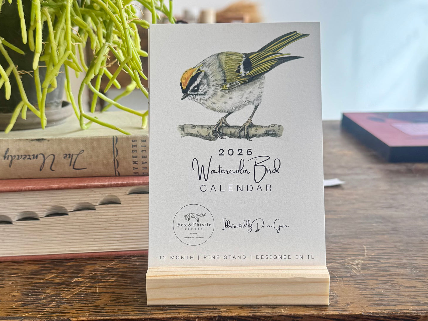 Watercolor Bird Mini Desk Calendar