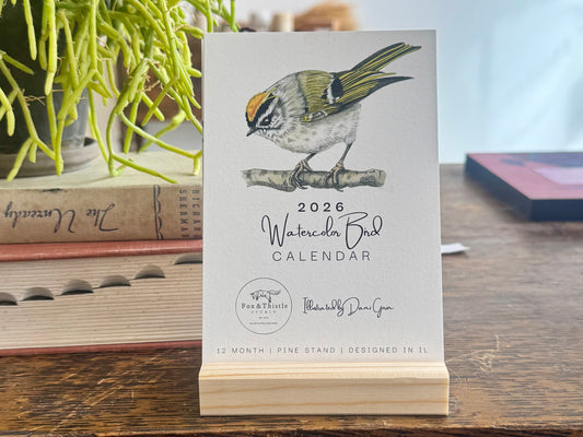 Watercolor Bird Mini Desk Calendar