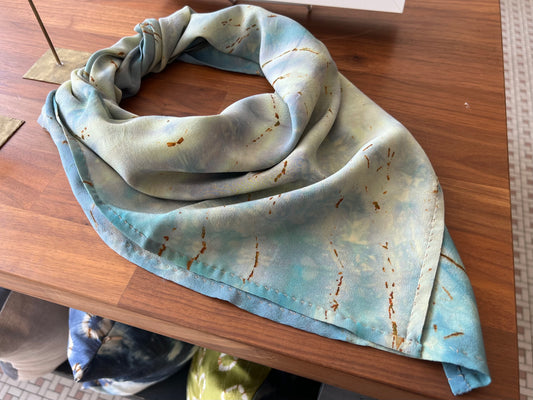 Silk Scarf - Aqua and Robin's Egg