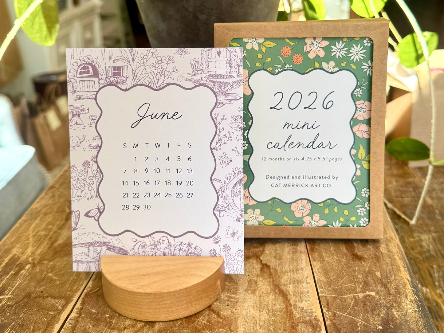 Mini Desktop Calendar and Stand