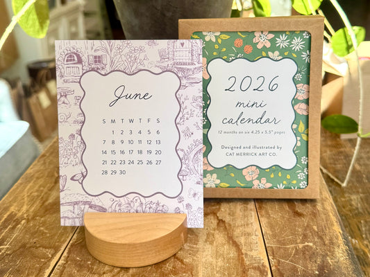 Mini Desktop Calendar and Stand