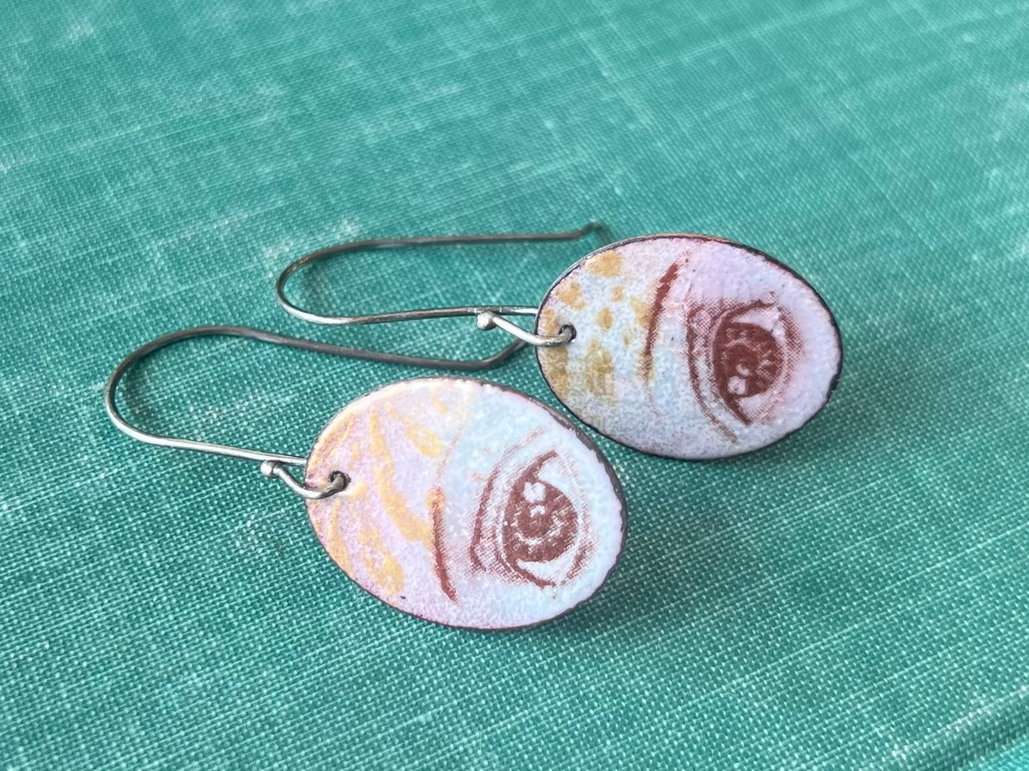Enamel Copper Earrings - Eye