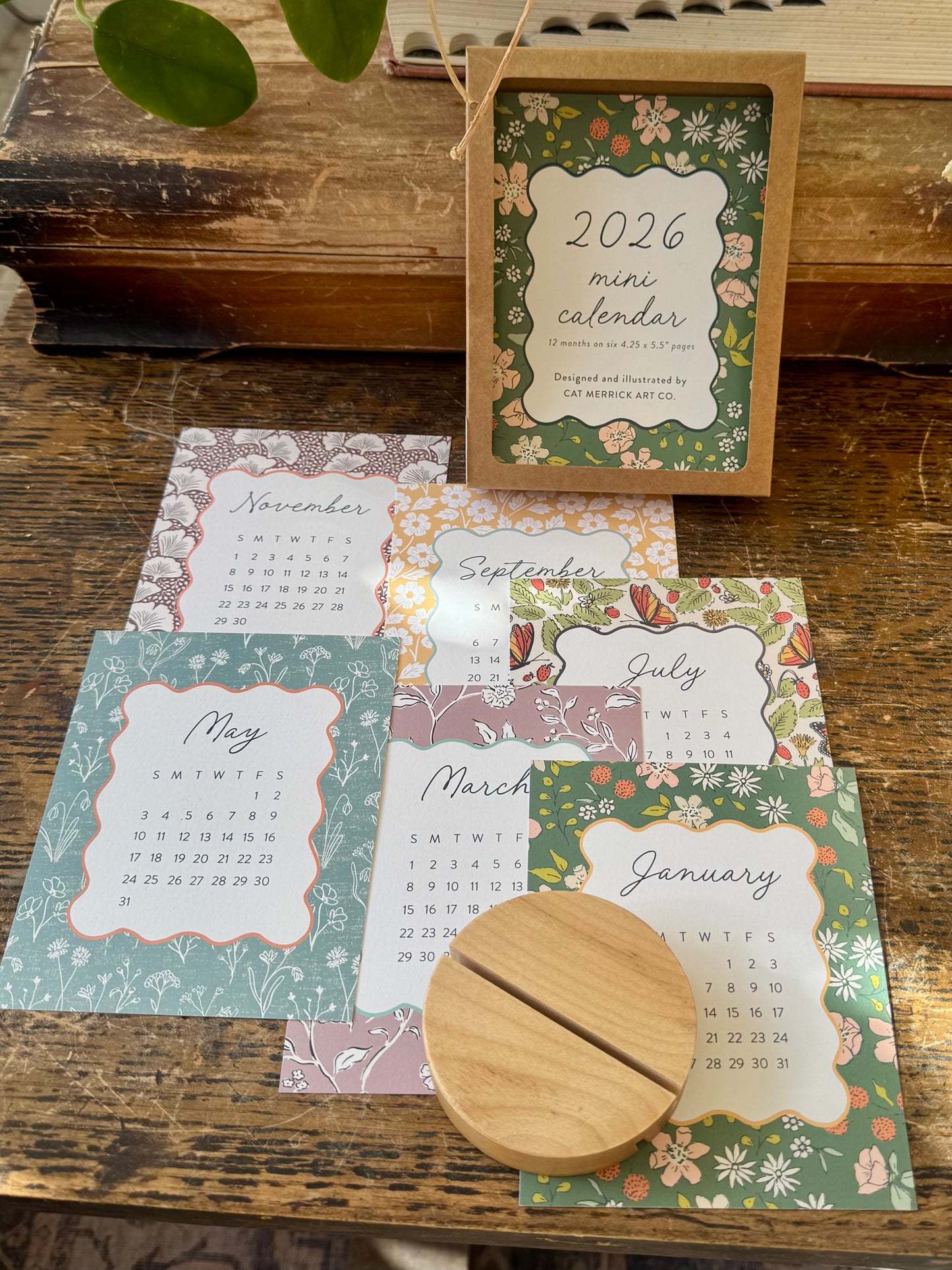 Mini Desktop Calendar and Stand