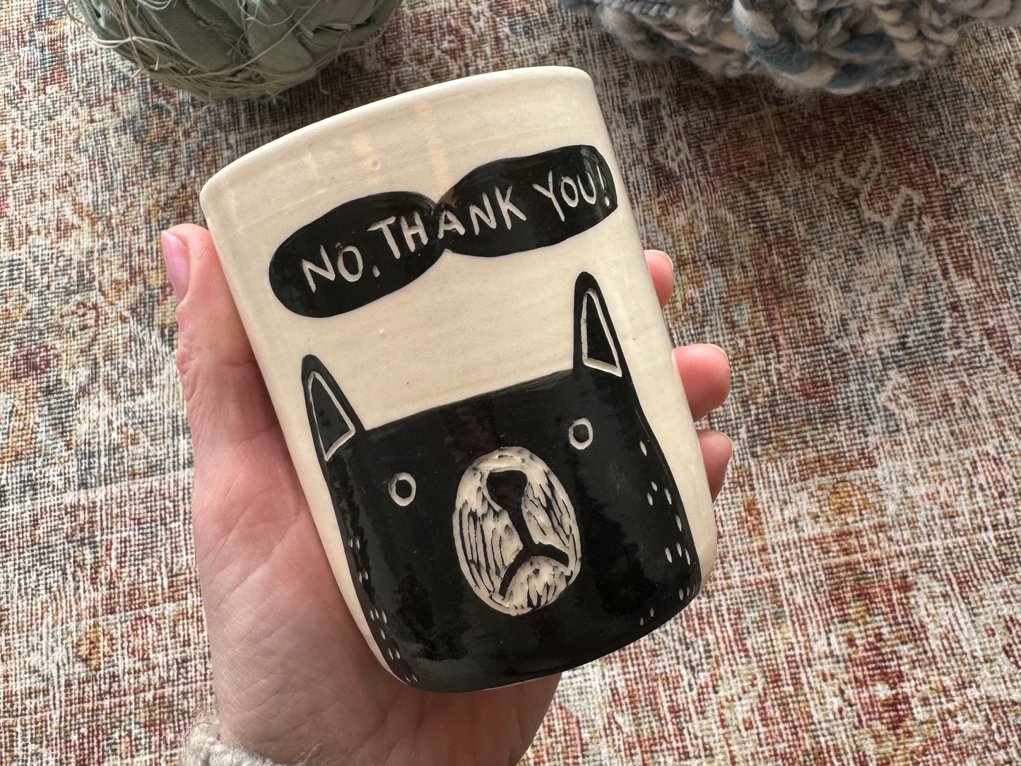 No, Thank You Cat - Handleless Mug