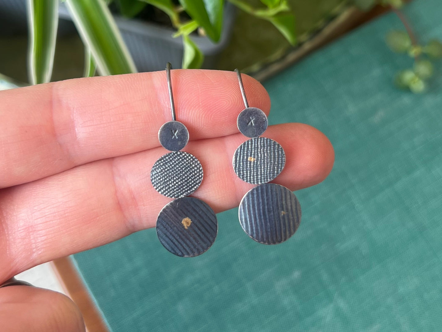 Textured Discs Earrings