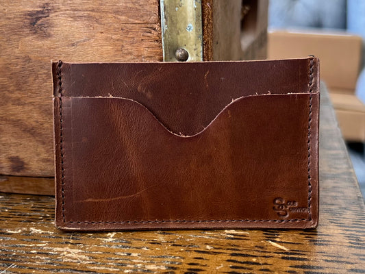 3 Pocket Card Case - Brown