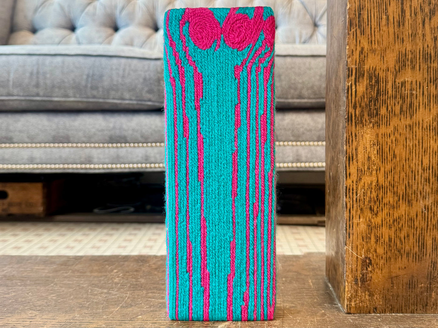 Block Print - Teal and Fuscia