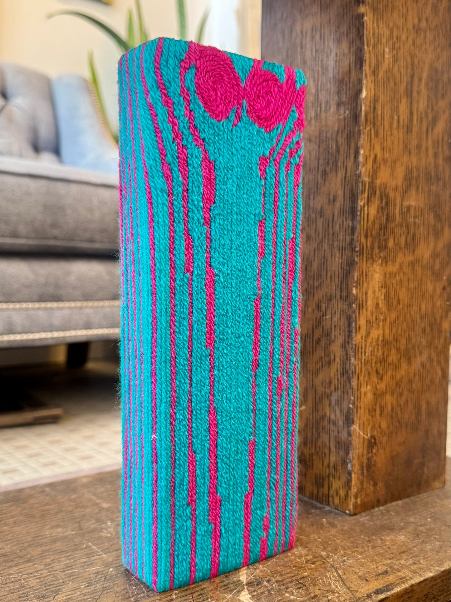 Block Print - Teal and Fuscia