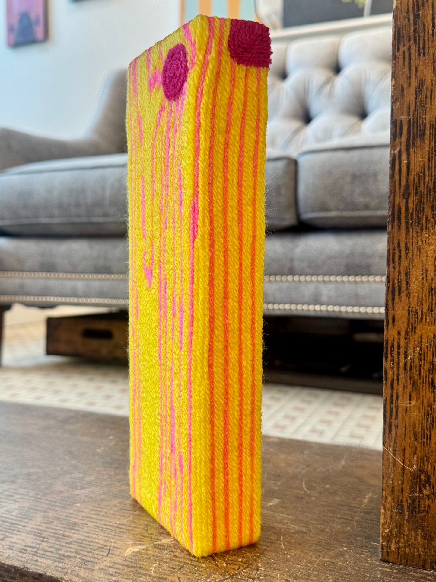 Block Print - Neon Pink and Yellow