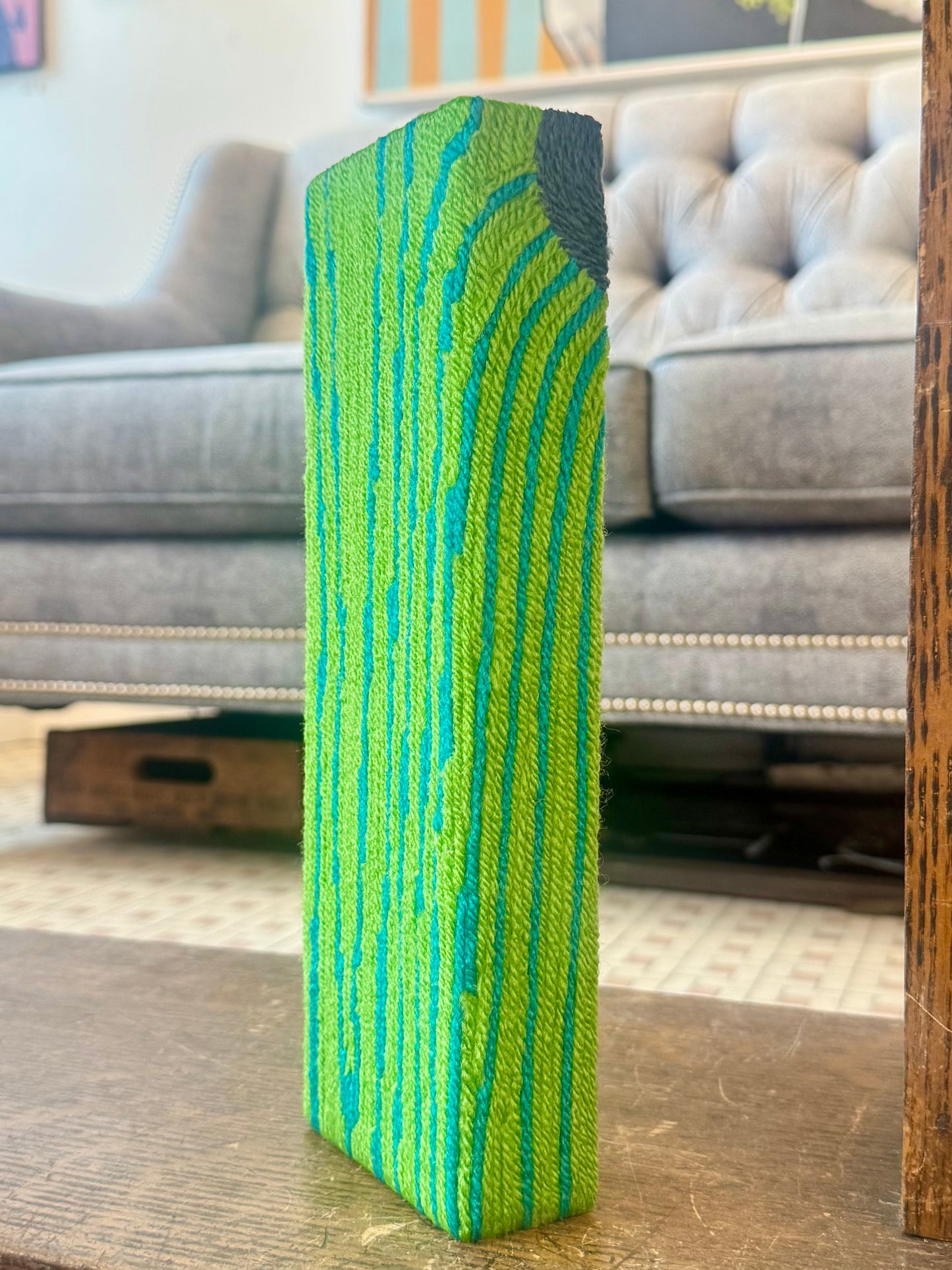 Block Print - Teal and Lime