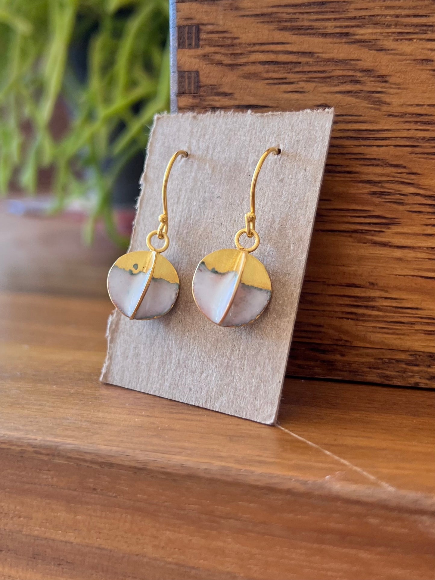 Architectural Sphere Earrings - White