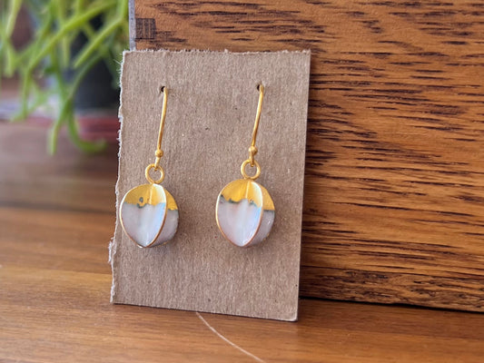 Architectural Sphere Earrings - White