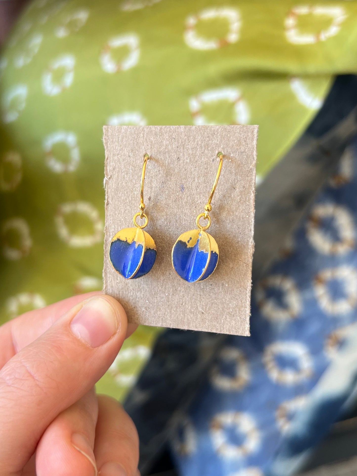 Architectural Sphere Earrings - Cobalt