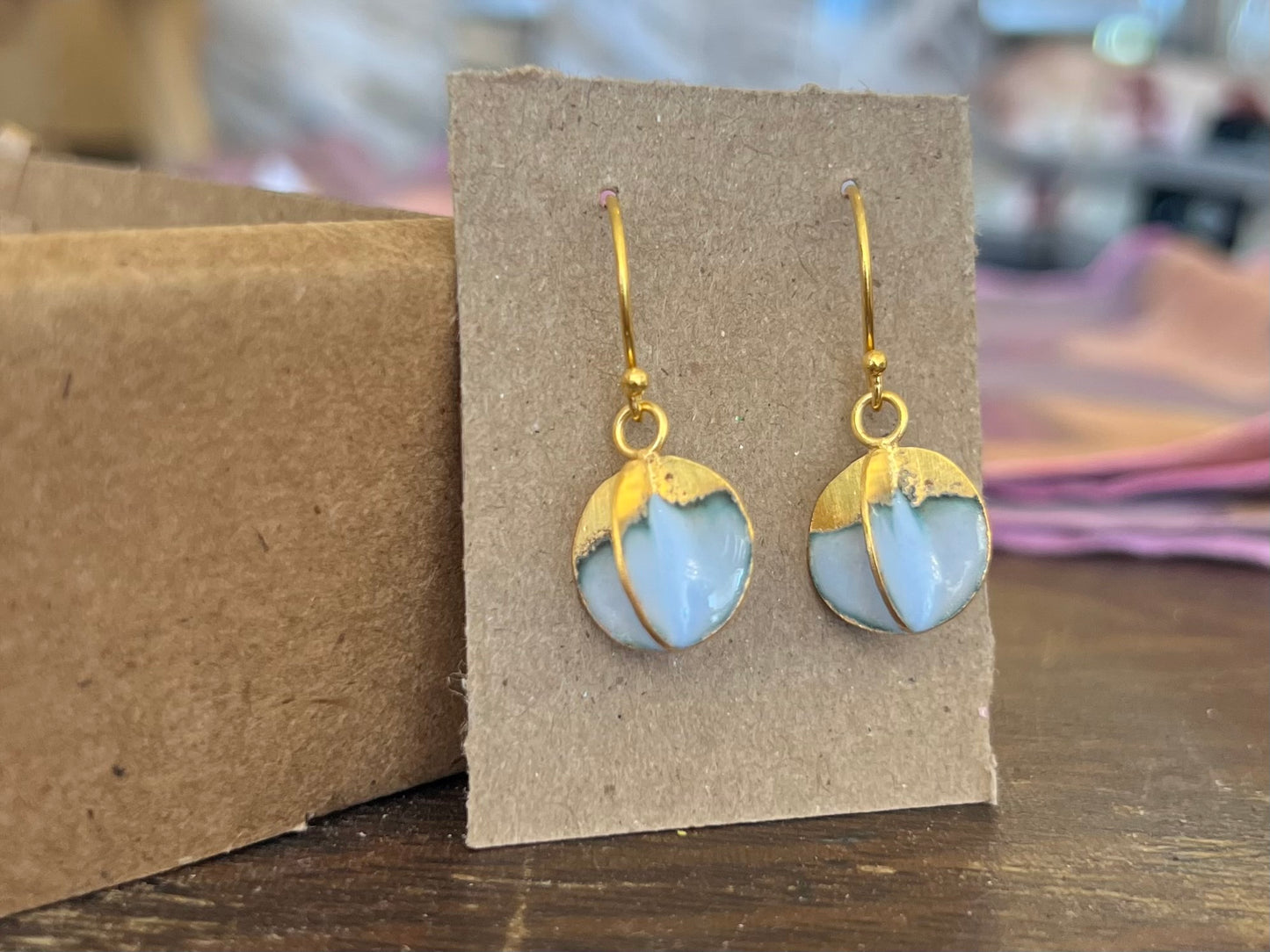 Architectural Sphere Earrings - Powder Blue