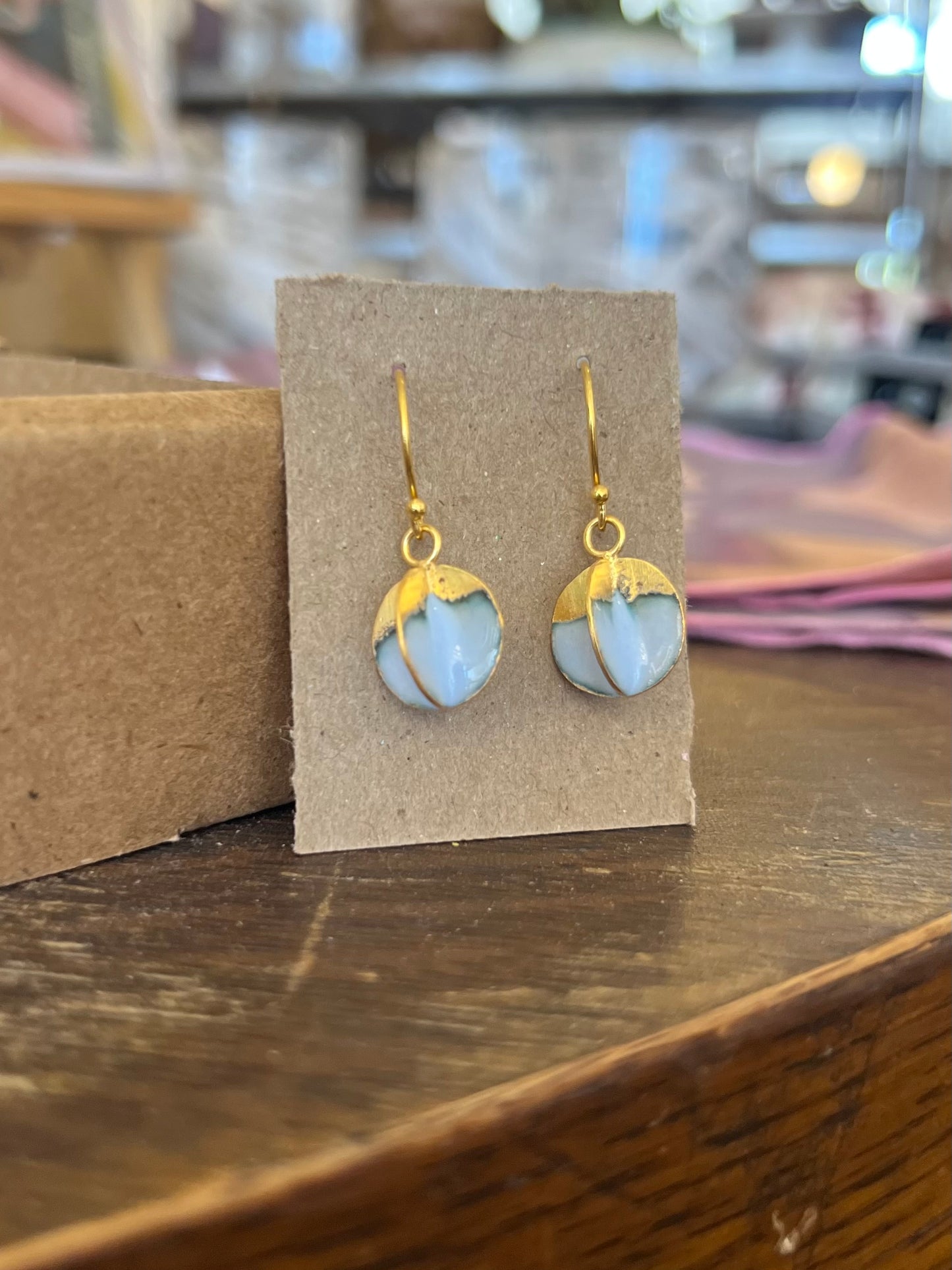 Architectural Sphere Earrings - Powder Blue