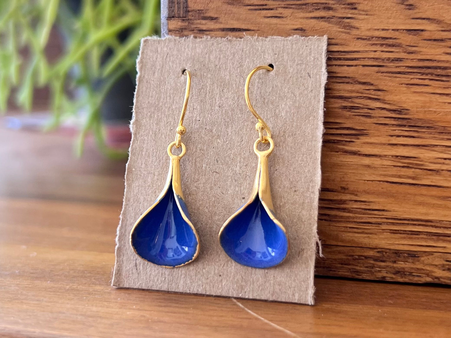 Petal Earrings - Small Cobalt