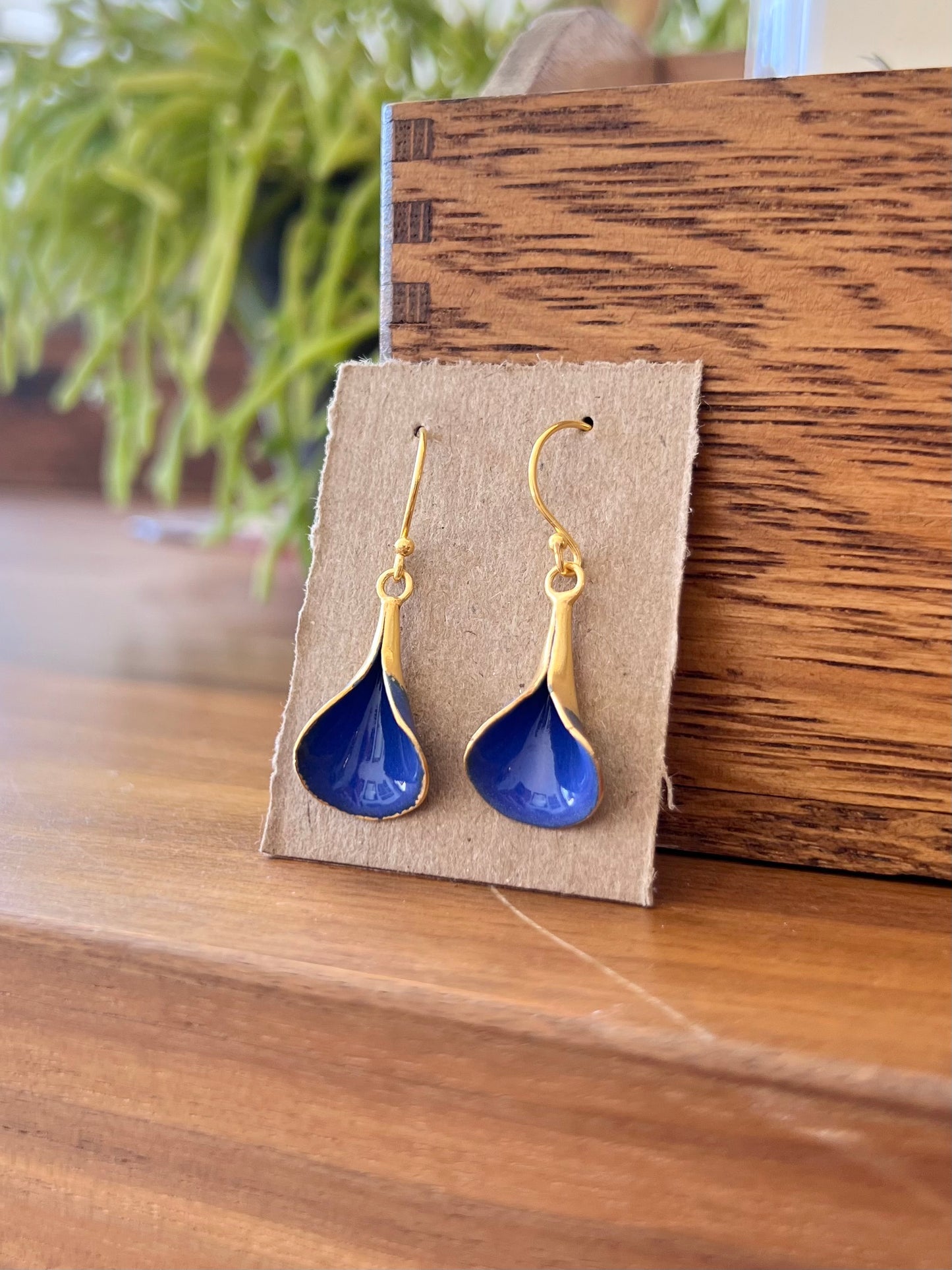 Petal Earrings - Small Cobalt