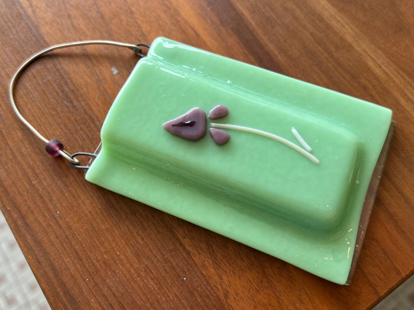 Fused Glass Bud Vase - Green