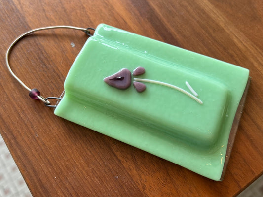 Fused Glass Bud Vase - Green