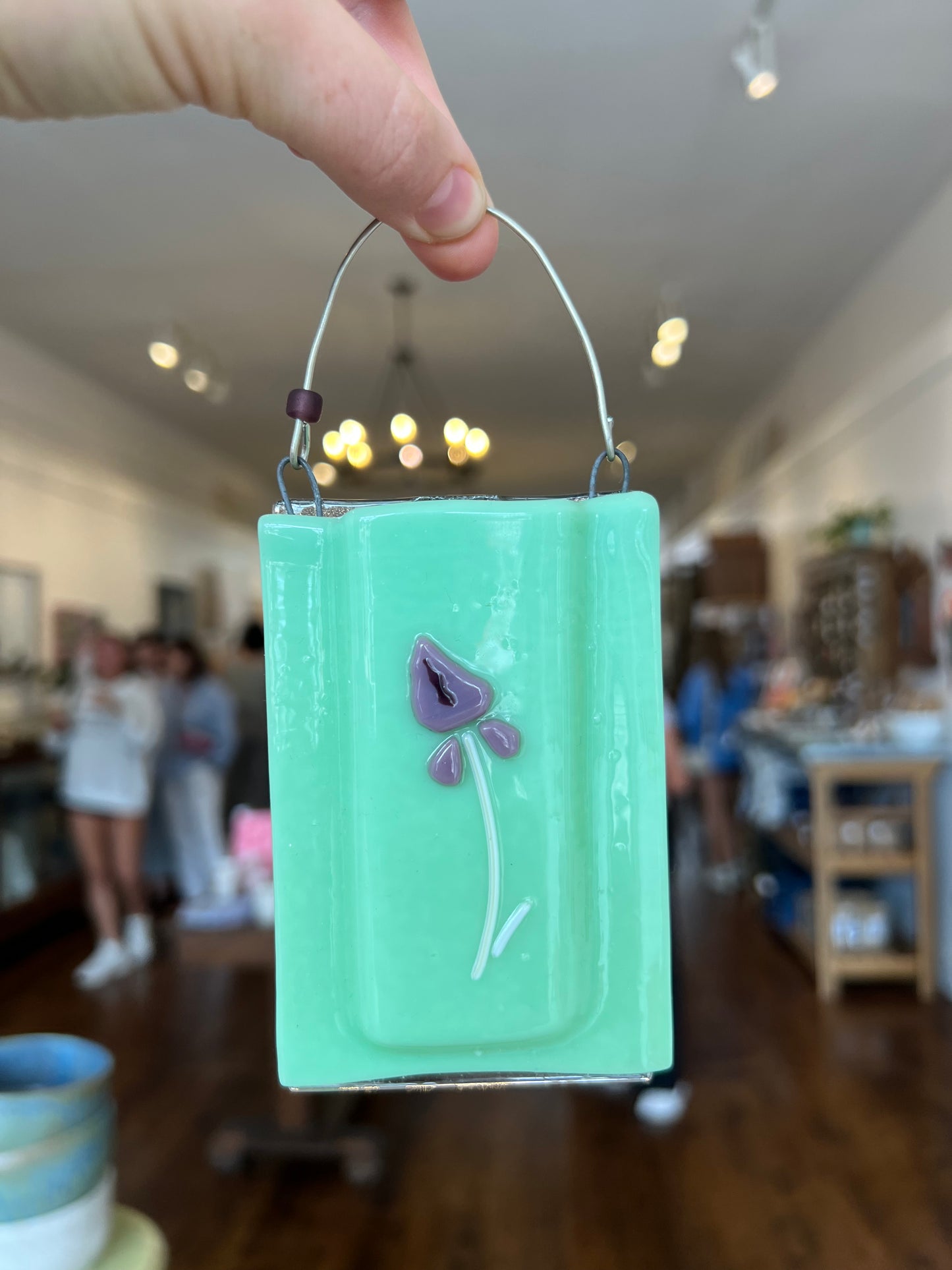 Fused Glass Bud Vase - Green