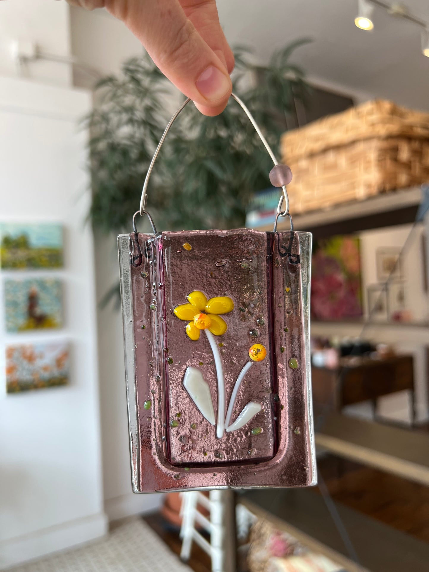 Fused Glass Bud Vase - Purple