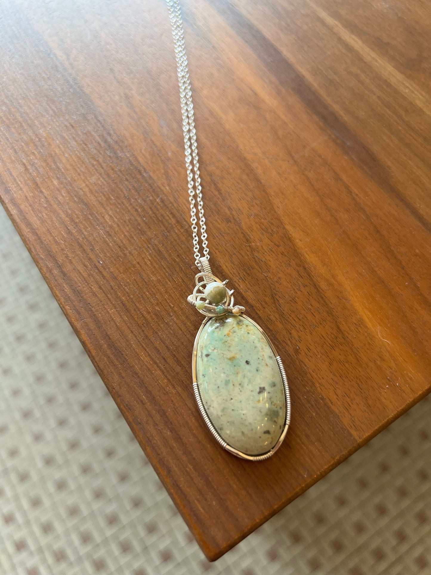 Rhyolite and Jasper Pendant Necklace