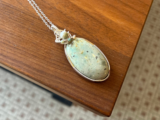 Rhyolite and Jasper Pendant Necklace