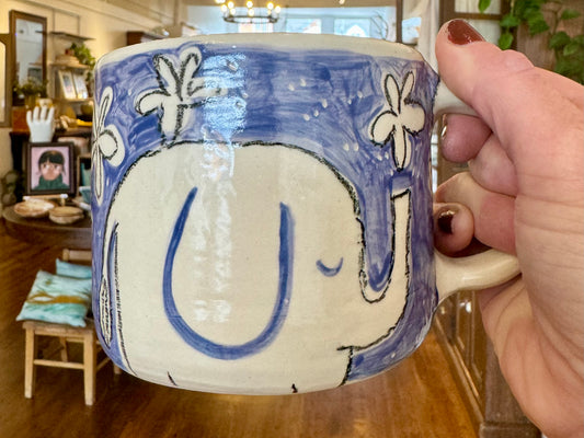 Blue Elephant - Mug with Handle