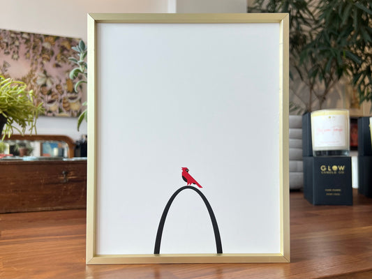 "Arch and Cardinal" - Framed Print