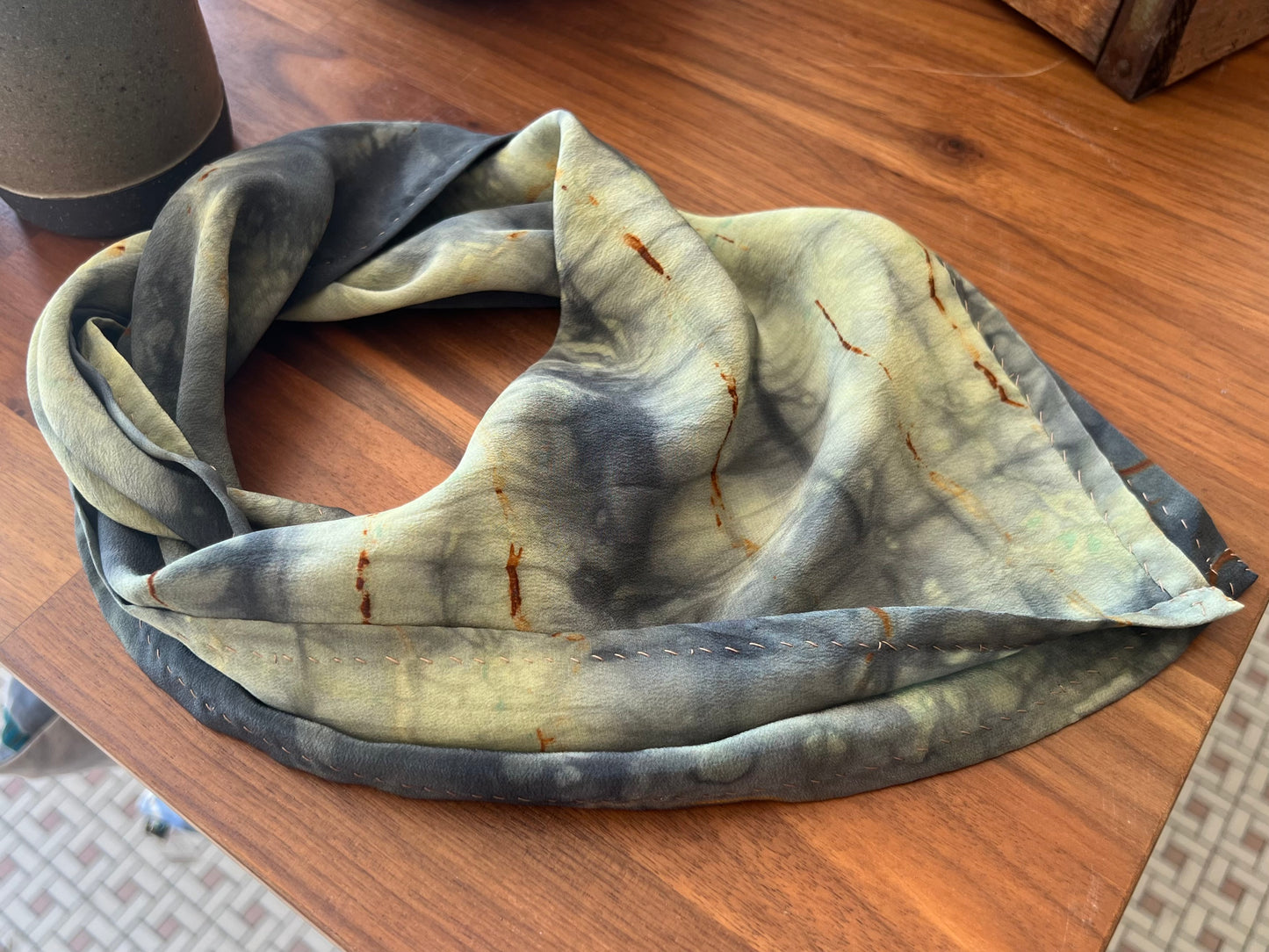 Silk Scarf - Blue and Green