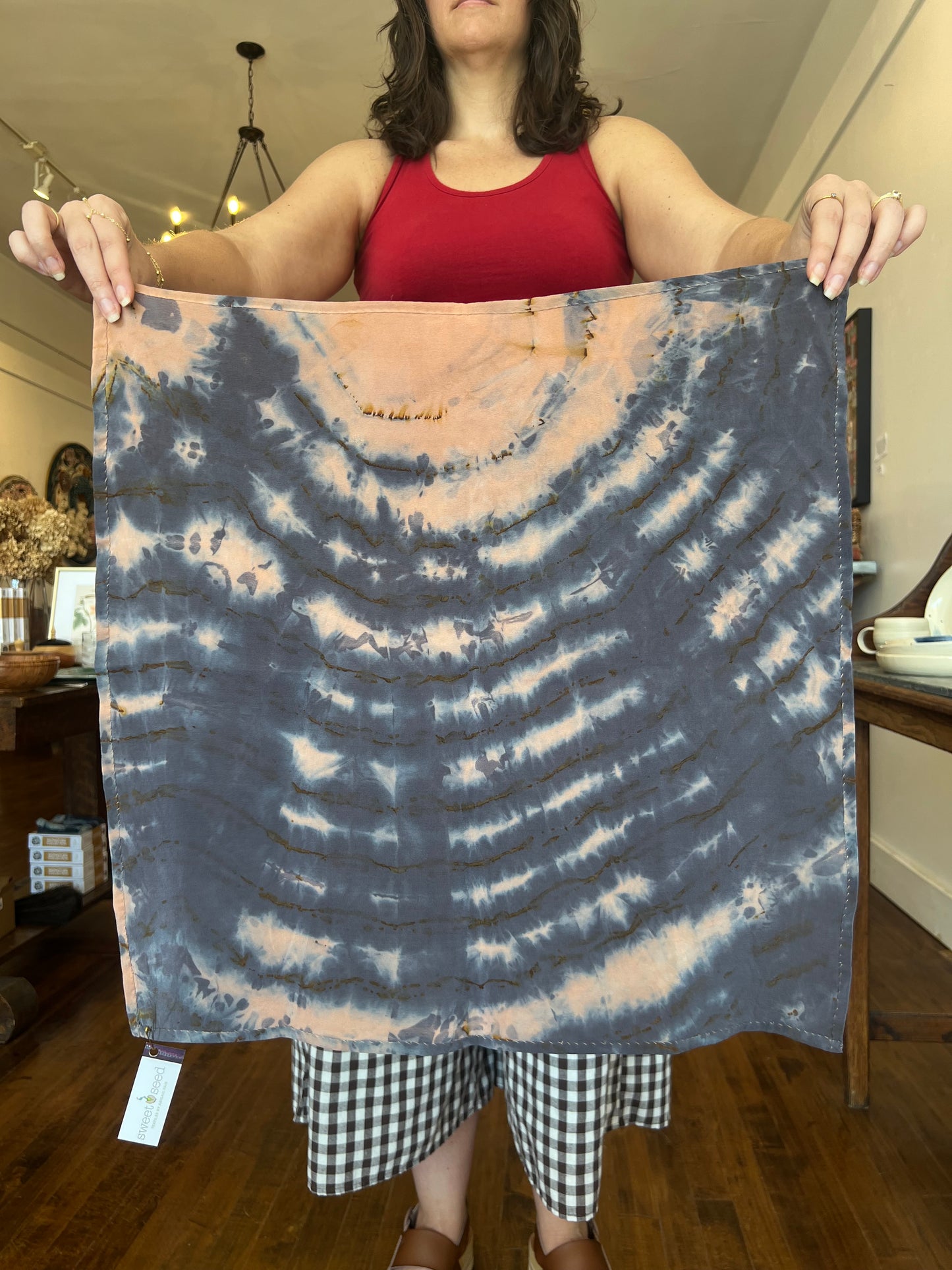Silk Scarf - Blue and Pink