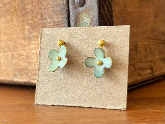 Rivet Stud Earrings - Spring Green