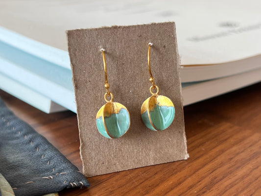 Architectural Sphere Earrings - Spring Green