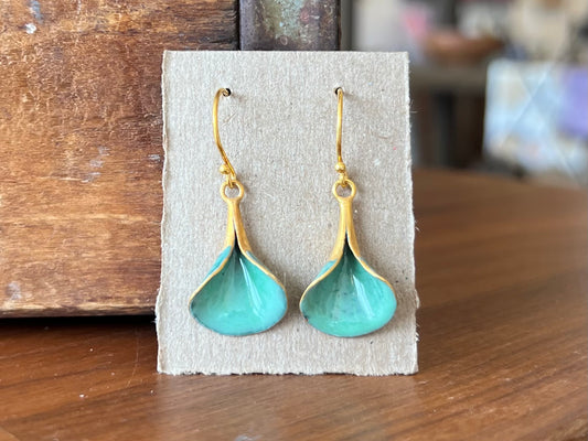Petal Earrings - Small Spring Green