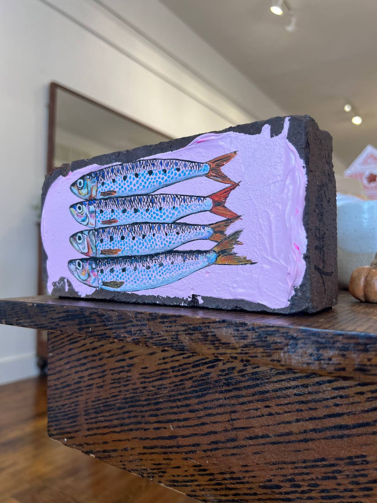 "4 Sardines on Pink" - Original Work
