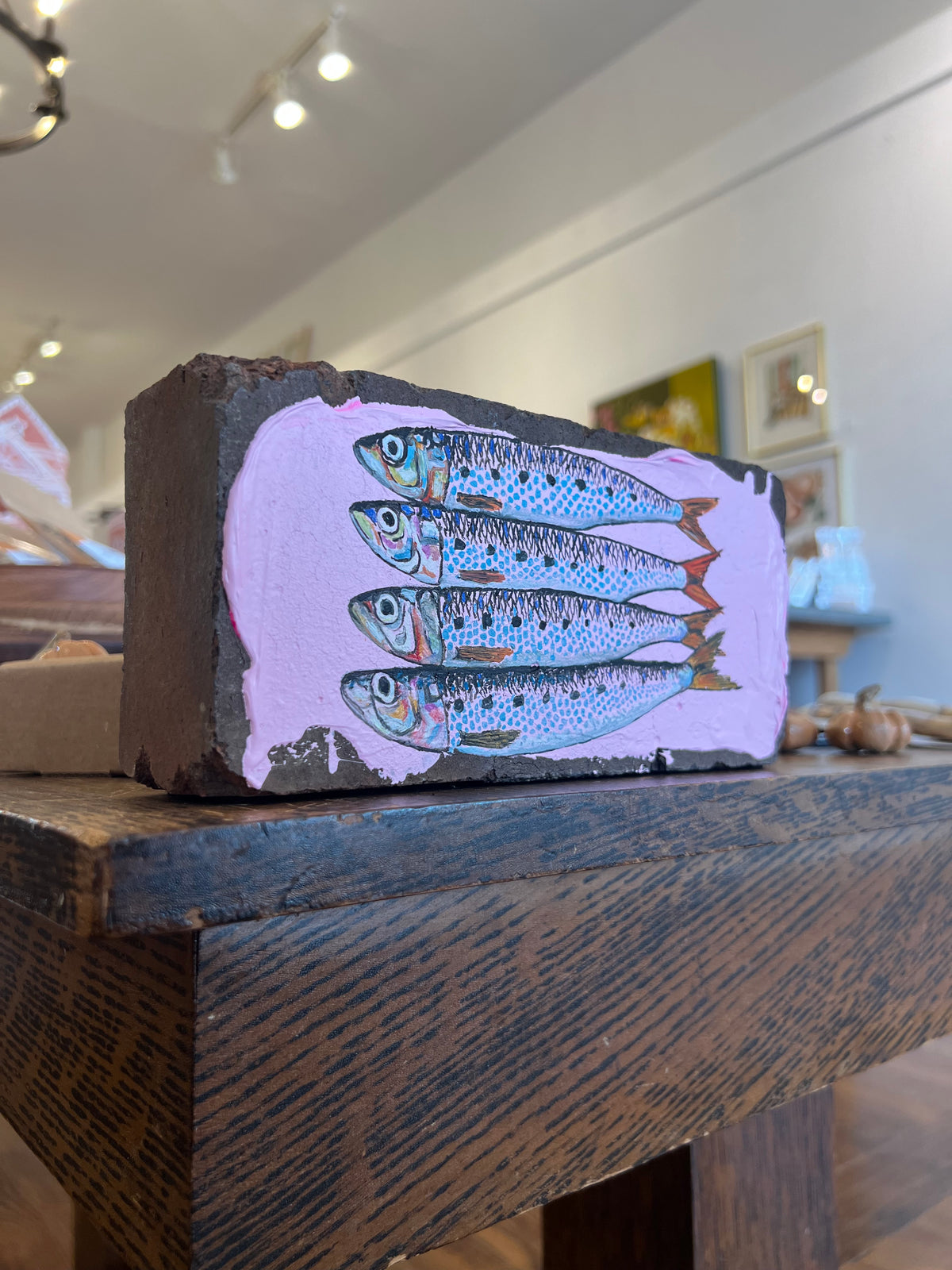 "4 Sardines on Pink" - Original Work