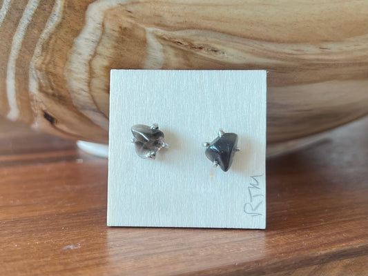 Smokey Quartz and Silver Studs