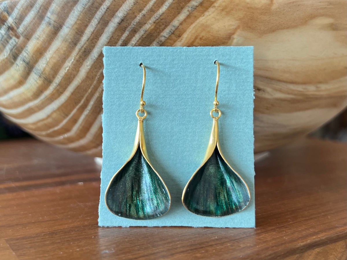 Petal Earrings - Medium Emerald