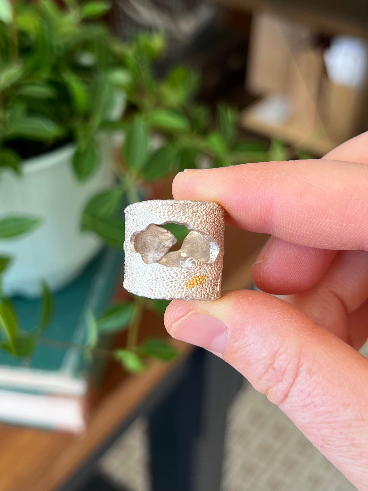 Sage Ring with Topaz