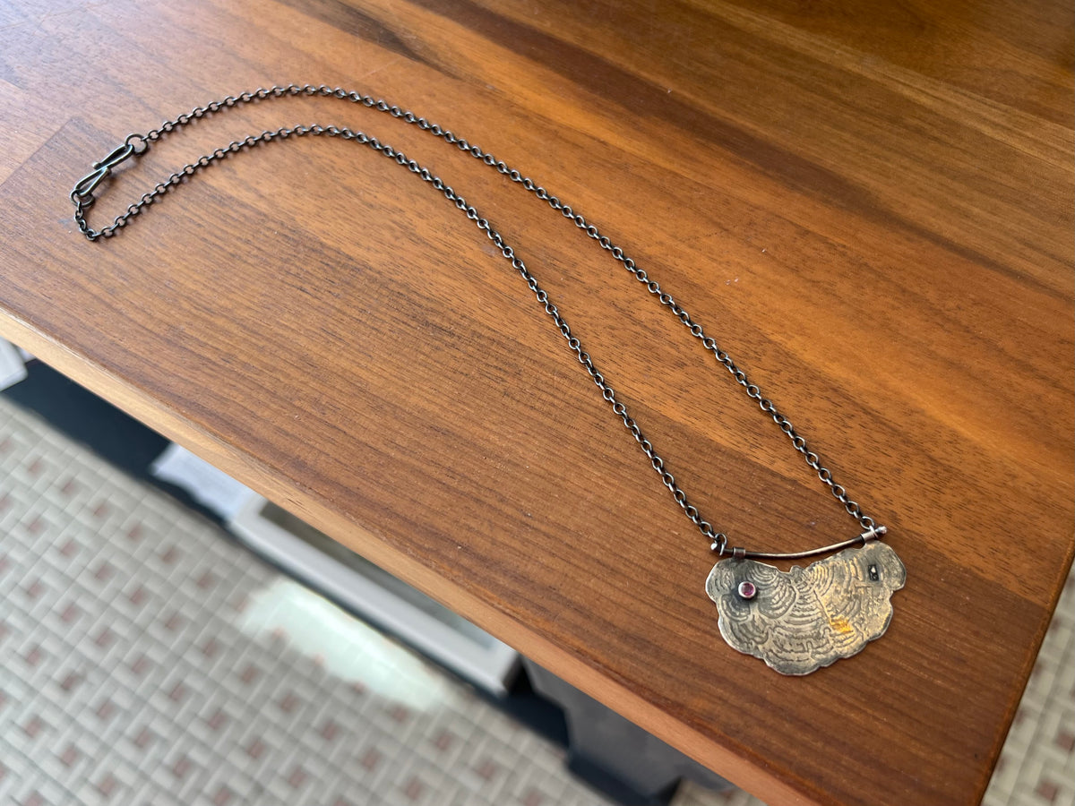 Tree Fungus Garnet Necklace