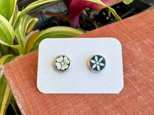 Mis-Match Blue Flower Earrings