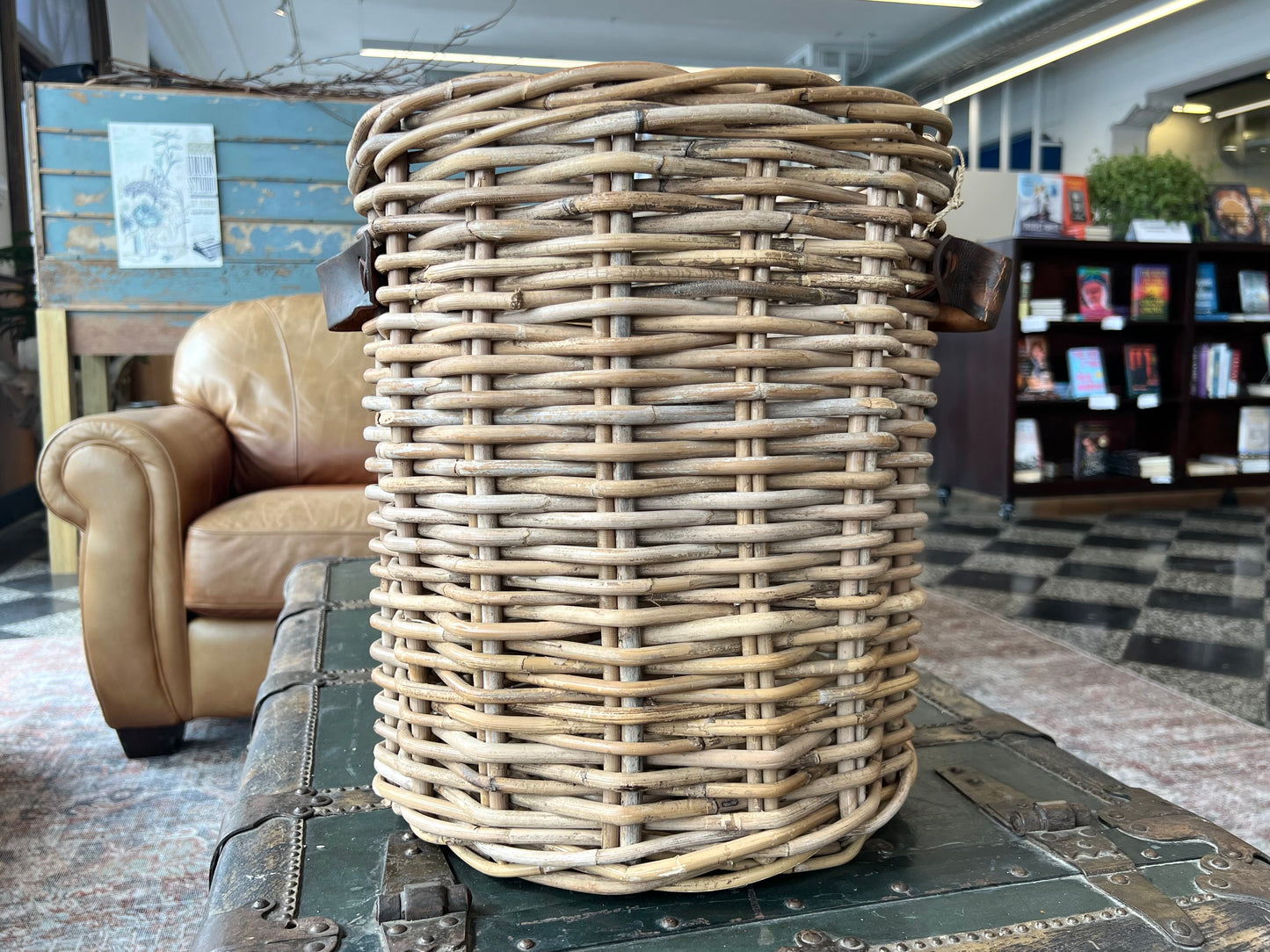 Basket with Leather Handles